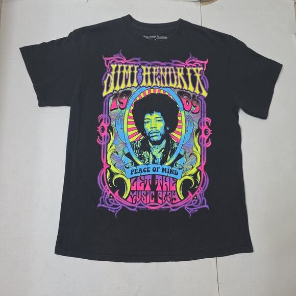 Jimi Hendrix L Karl Ferris Psychedelic Black T-Shirt Peace of Mind 69 - Picture 1 of 8